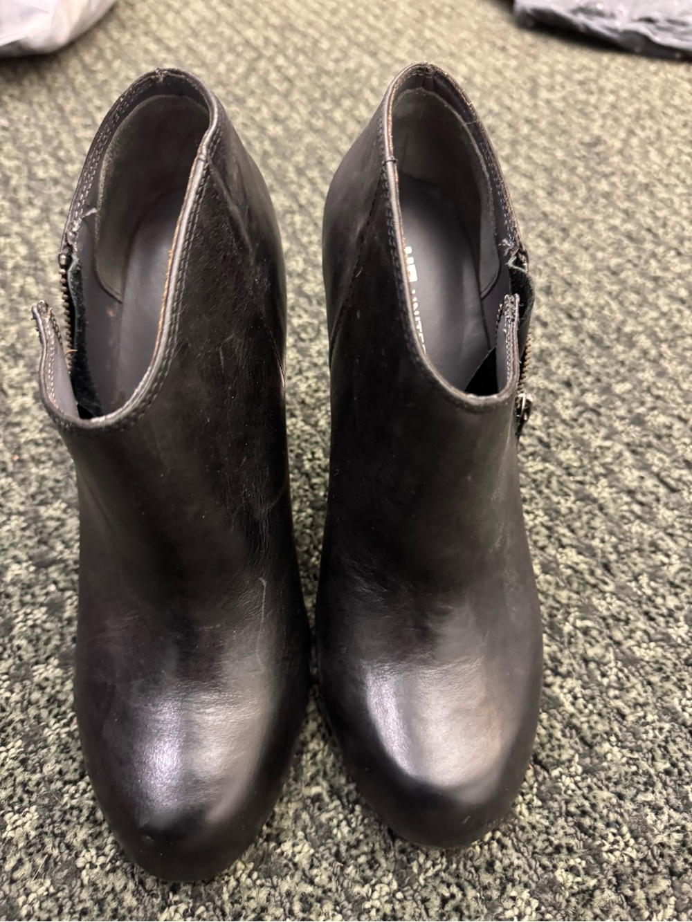 United Nude Black Leather Ankle Zip Heeled Boot - Picture 2 of 5